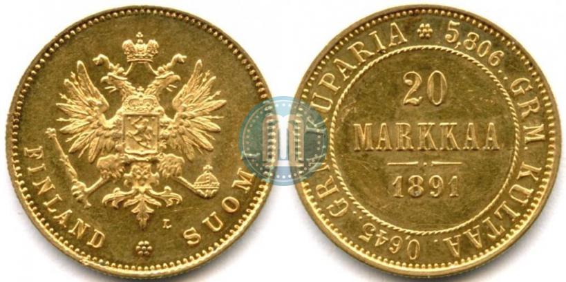 Picture 20 markkaa 1891 year L 