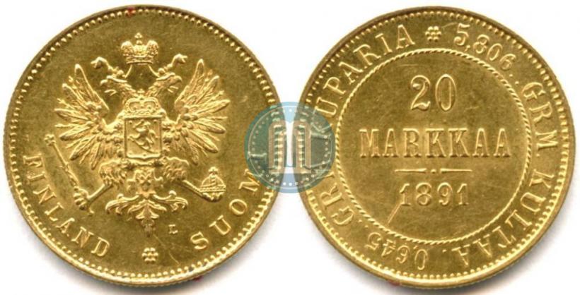 Picture 20 markkaa 1891 year L 