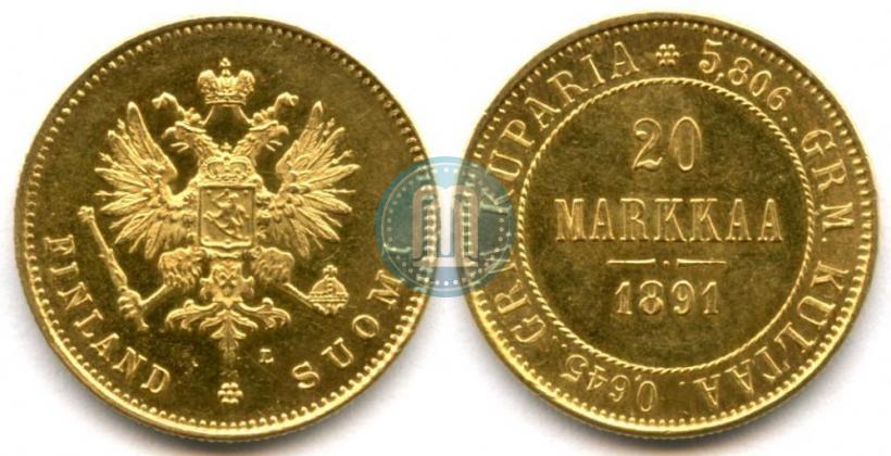 Picture 20 markkaa 1891 year L 