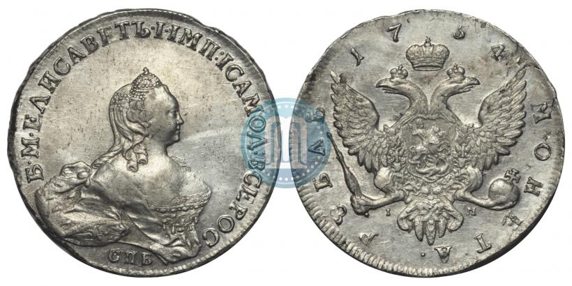 Picture 1 rouble 1754 year СПБ-IМ "Portrait by Benjamin Scott"