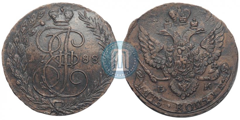 Picture 5 kopecks 1788 year ЕМ 