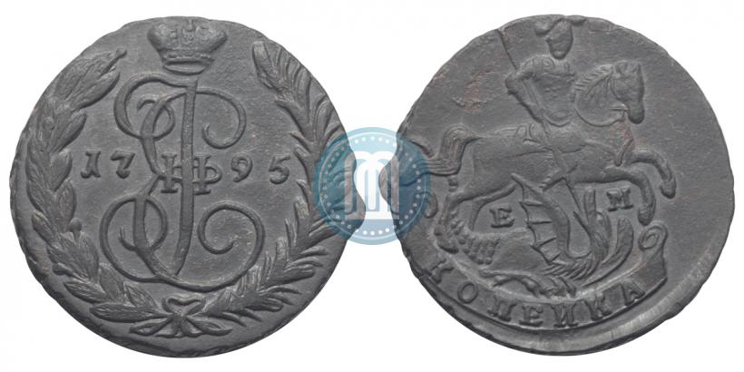 Picture 1 kopeck 1795 year ЕМ 