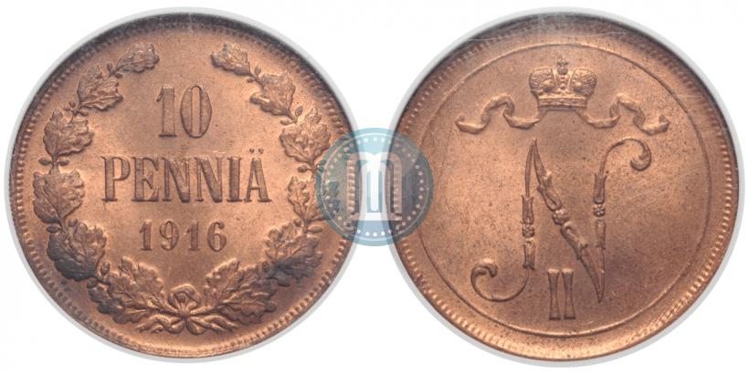 Picture 10 pennia 1916 year  