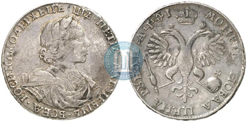 Фото 1 рубль 1719 года OK-L "Портрет в латах"