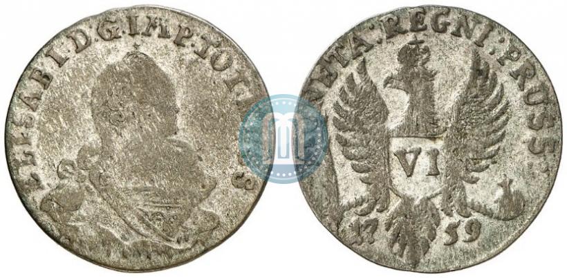 Picture 6 groszy 1759 year  