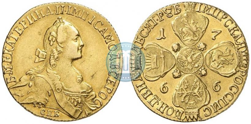 Picture 10 roubles 1766 year СПБ 