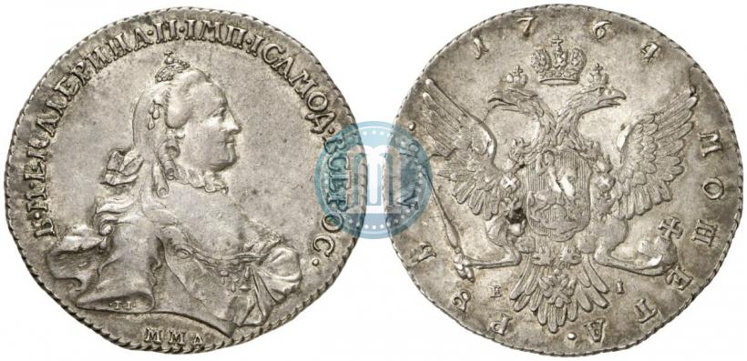 Фото 1 рубль 1764 года ММД-EI 