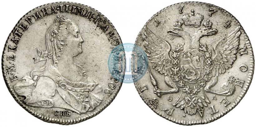 Фото 1 рубль 1774 года СПБ-ФЛ 
