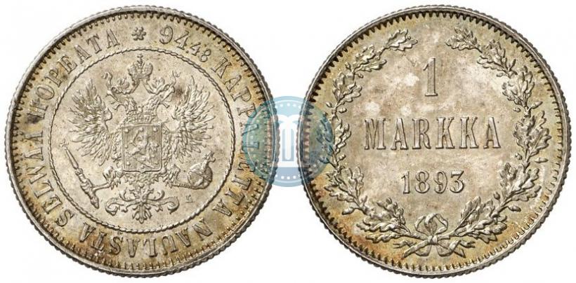 Picture 1 markka 1893 year L 