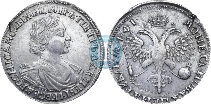 Фото 1 рубль 1719 года OK "Портрет в латах"