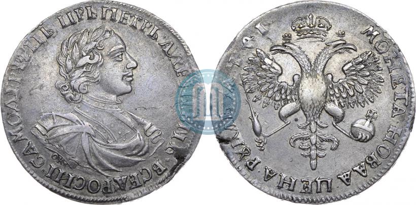 Фото 1 рубль 1719 года OK "Портрет в латах"
