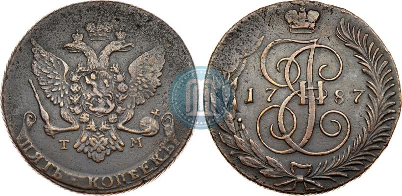 Picture 5 kopecks 1787 year ТМ 