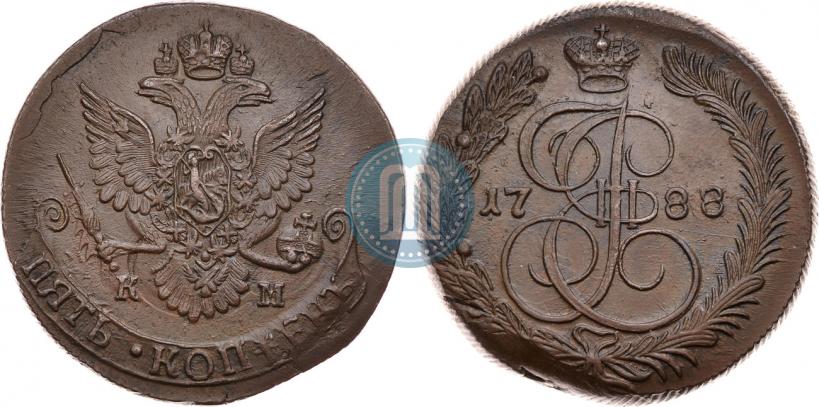 Picture 5 kopecks 1788 year КМ 