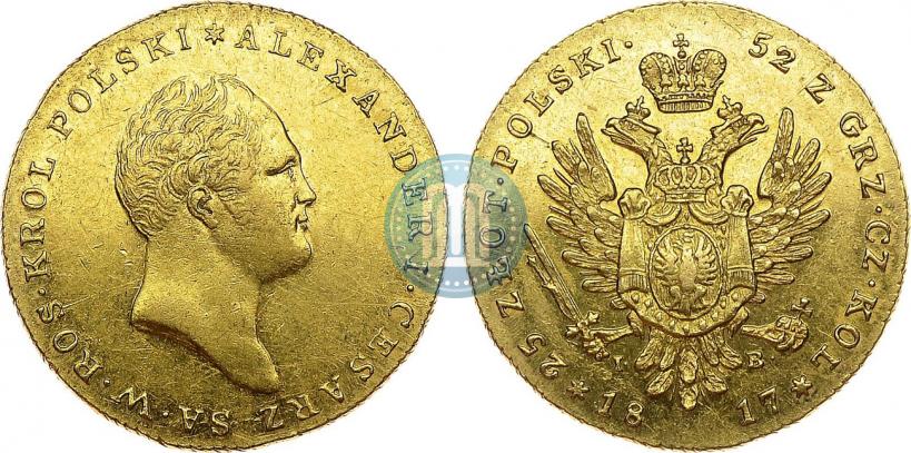 Фото 25 злотых 1817 года IB 