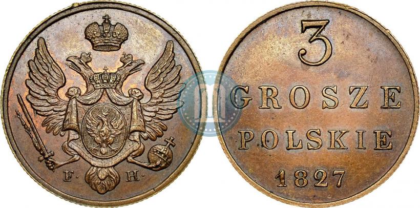 Picture 3 grosze 1827 year FH 
