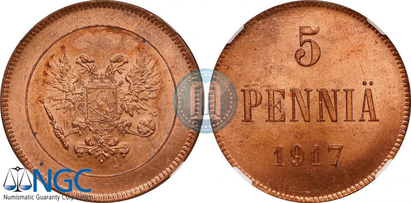 Фото 5 пенни 1917 года  