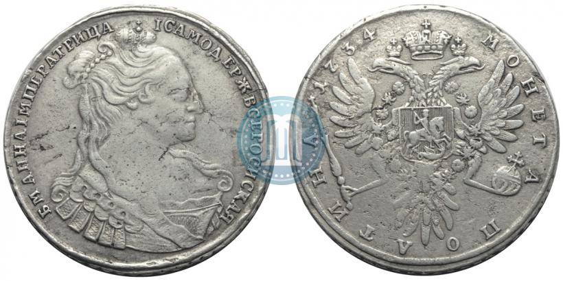Фото Полтина 1734 года  "Тип 1734 года"