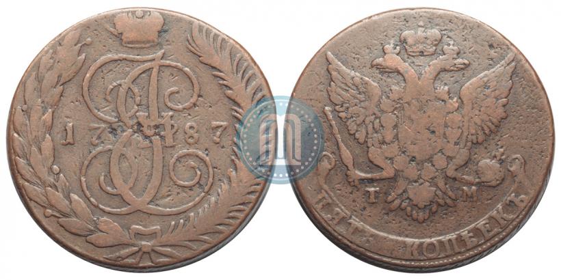 Фото 5 копеек 1787 года ТМ 
