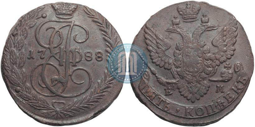 Фото 5 копеек 1788 года ЕМ 