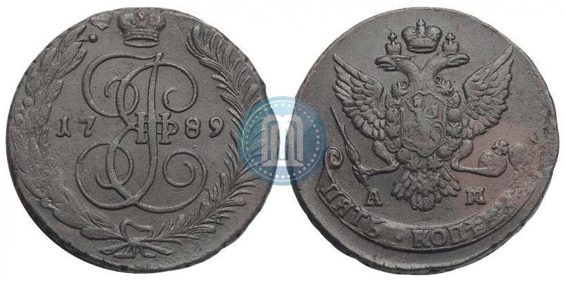 Picture 5 kopecks 1789 year АМ 