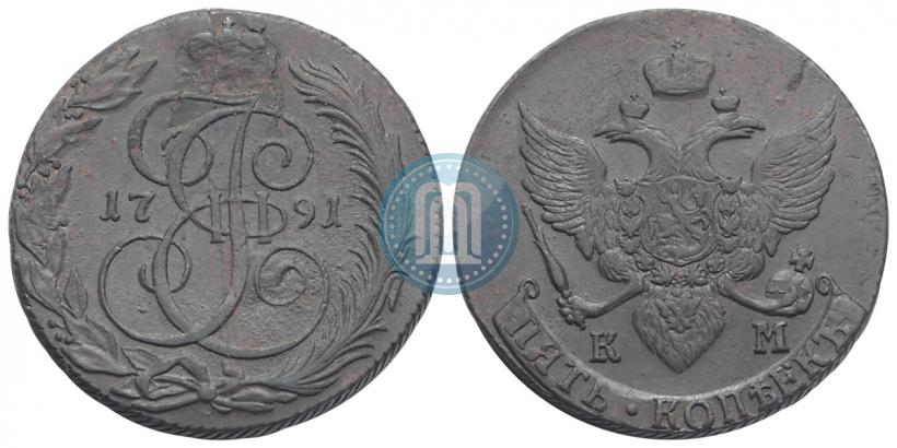 Picture 5 kopecks 1791 year КМ 