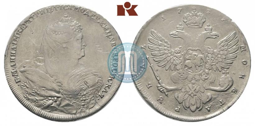Picture 1 rouble 1737 year  "Moscow type"