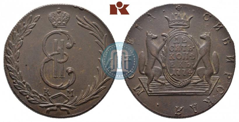 Picture 10 kopecks 1774 year КМ 