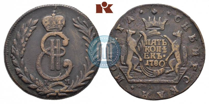 Picture 5 kopecks 1780 year КМ 