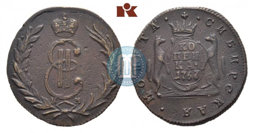 Picture 1 kopeck 1767 year КМ 