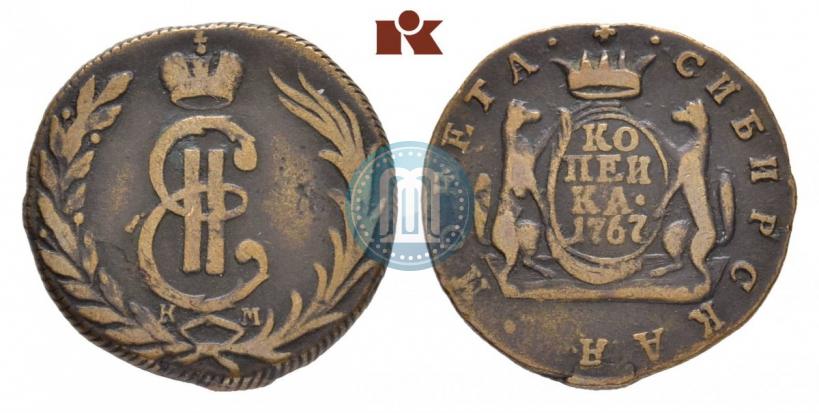 Picture 1 kopeck 1767 year КМ 