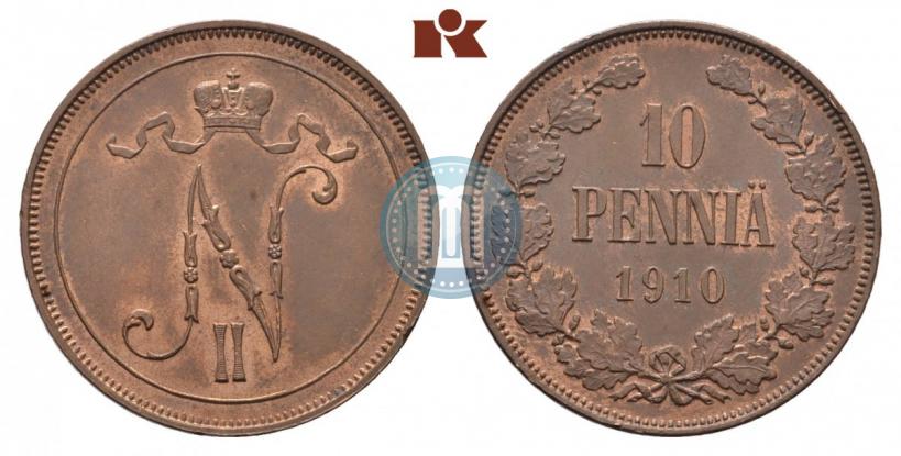 Фото 10 пенни 1910 года  