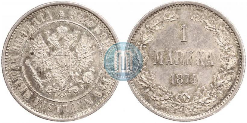Picture 1 markka 1874 year S 