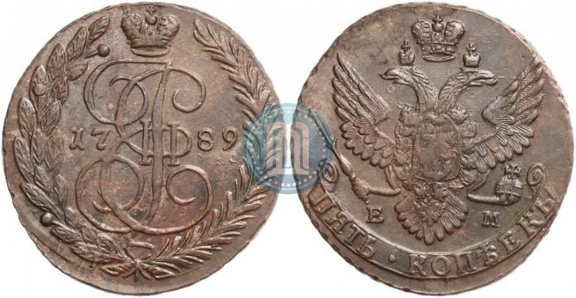 Picture 5 kopecks 1789 year ЕМ 