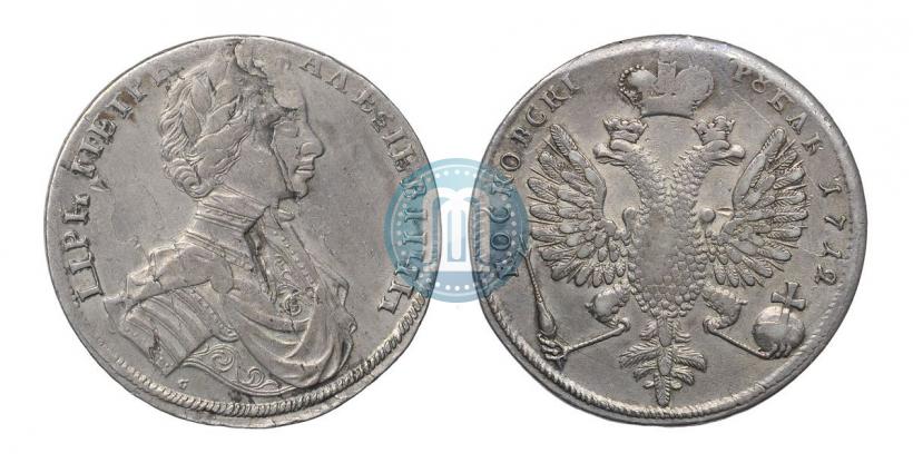 Picture 1 rouble 1712 year  "Portrait by S. Gouin"