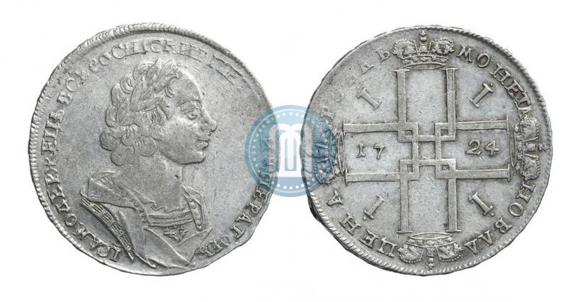 Фото 1 рубль 1724 года  "Портрет в античных доспехах"