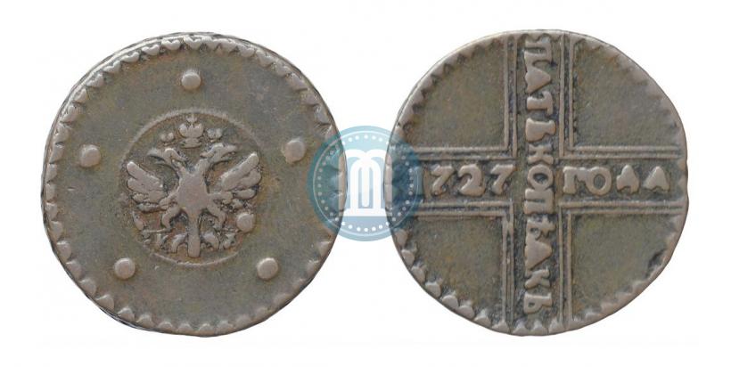 Фото 5 копеек 1727 года КД 