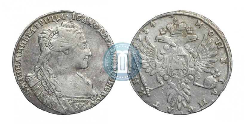 Фото Полтина 1734 года  "Тип 1735 года"