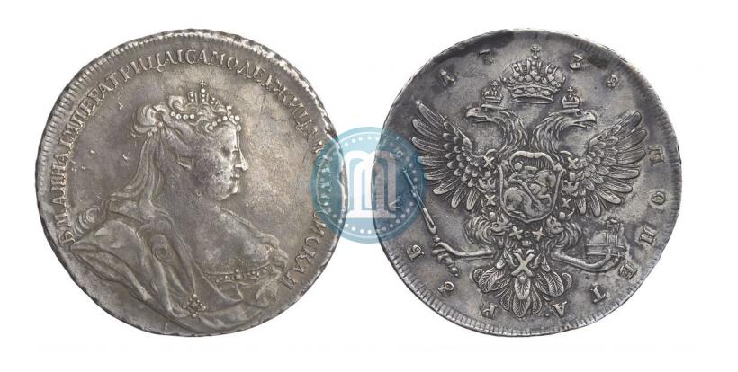 Picture 1 rouble 1738 year  "Petersburg type"