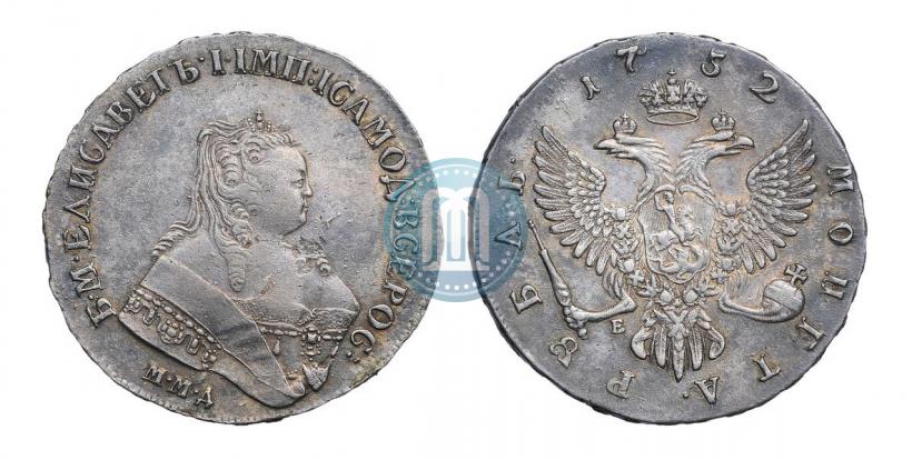 Фото 1 рубль 1752 года ММД-Е 