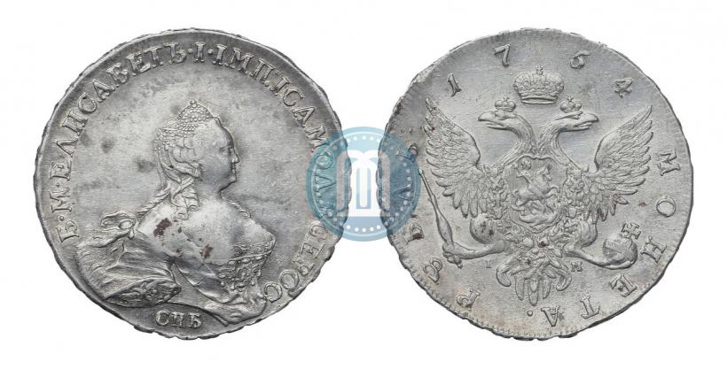 Picture 1 rouble 1754 year СПБ-IМ "Portrait by Benjamin Scott"