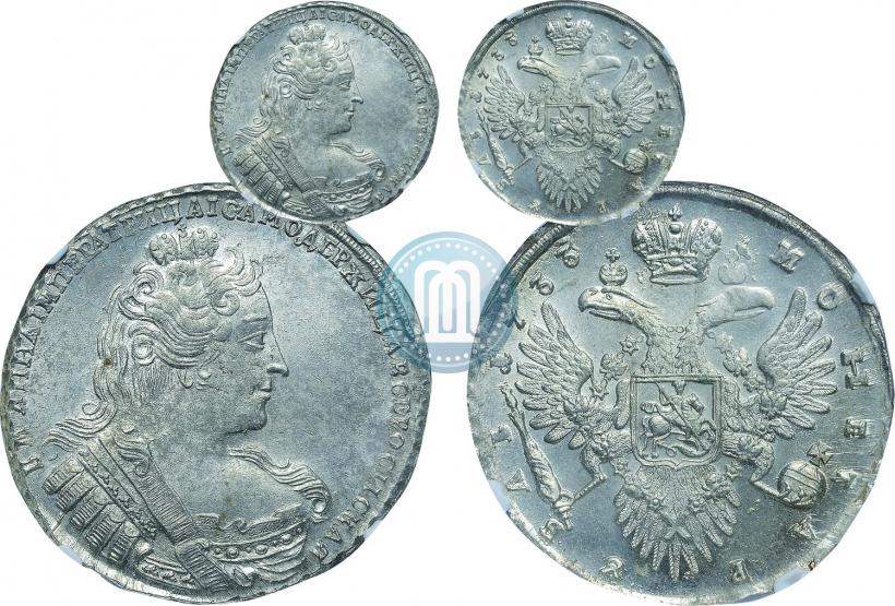 Фото 1 рубль 1733 года  