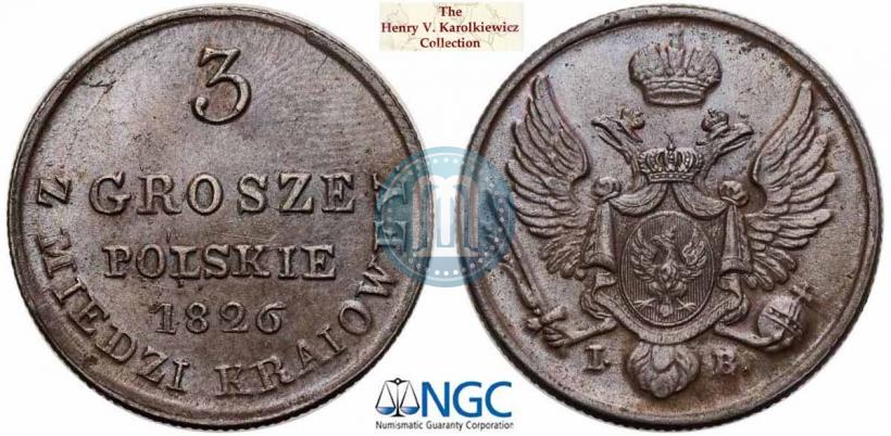 Фото 3 гроша 1826 года IB 