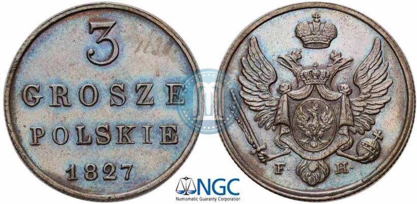 Picture 3 grosze 1827 year FH 