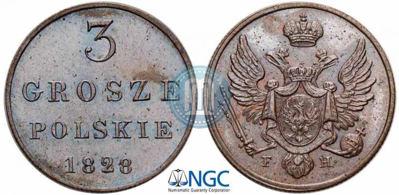 Picture 3 grosze 1828 year FH 