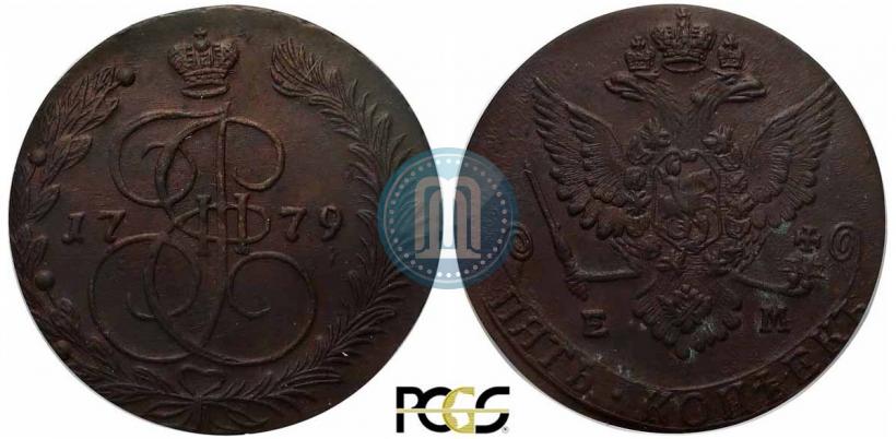 Picture 5 kopecks 1779 year ЕМ 