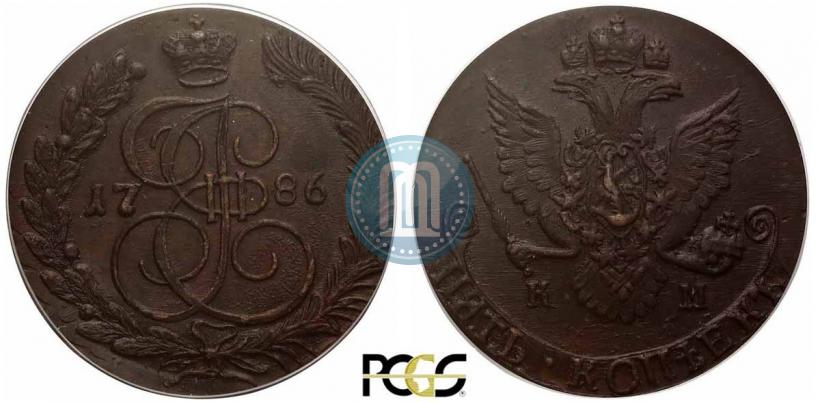 Picture 5 kopecks 1786 year КМ 