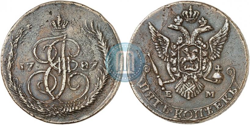 Фото 5 копеек 1787 года ЕМ 