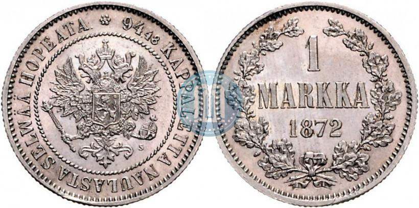 Picture 1 markka 1872 year S 