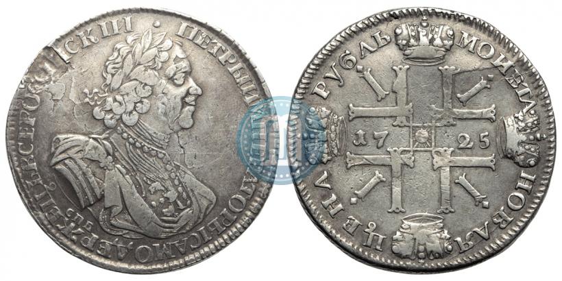 Picture 1 rouble 1725 year СПБ "Sun rouble, portrait in armour"