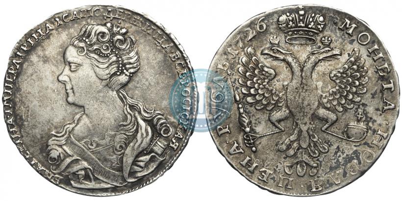 Picture 1 rouble 1726 year  "Moscow type, portrait turned to the left"